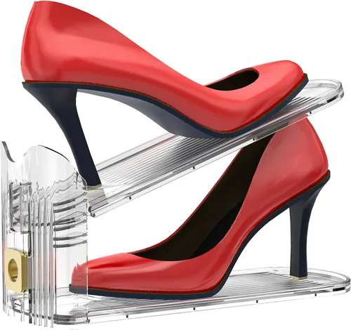 Vista 2 de Organizador de ranuras para zapatos, apiladores de zapatos ajustables, paquete de 10 ahorradores de espacio para zapatos, ranura para zapatos