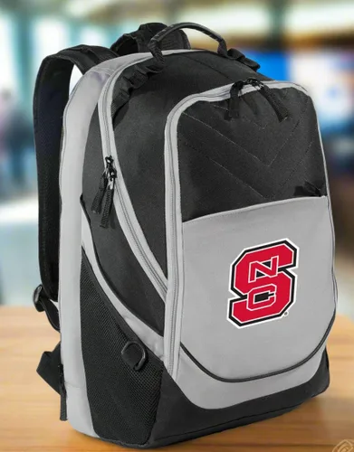 Vista 6 de Broad Bay Mochila NC State Wolfpack, Negro- gris, Mochila Nc State Official NC State Wolfpack Logo, Padded Laptop Computer Section, Premium 600