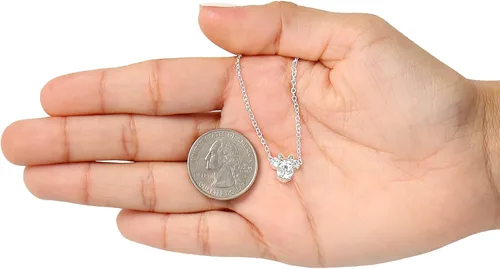 Vista 5 de Disney - Collar con colgante de piedra natal de cristal de Minnie Mouse, chapado en plata