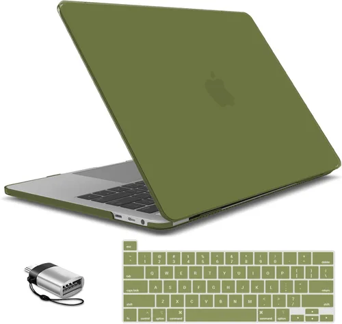 Vista 31 de IBENZER - Carcasa rígida de tacto suave para MacBook Pro de 13 pulgadas con Touch Bar y Touch ID, con funda de teclado y adaptador Type C