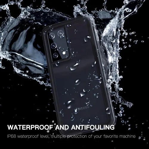 Vista 2 de Funda impermeable para Samsung Galaxy S21 Ultra con protector de pantalla, protección de cuerpo completo, resistente, a prueba de golpes, a prueba