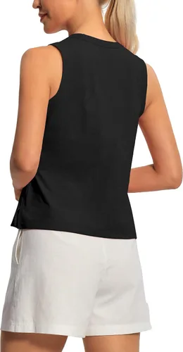 Vista 3 de Hiverlay Workout Tank Tops for Women Sleeveless Athletic Cropped Tank Top Sports Gym Muscle Running Shirts