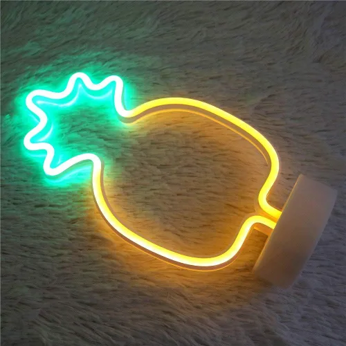 Vista 2 de Cartel de neón LED para interior, luz nocturna con base de soporte, funciona con batería/USB, luz decorativa de neón