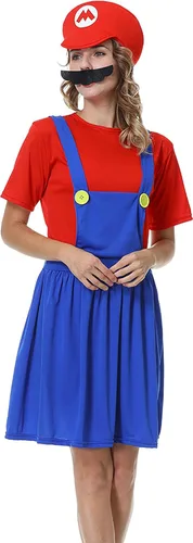 Vista 4 de ZHJIGD Disfraz de Super Brothers para cosplay, disfraz de Halloween, carnaval, unisex, para hombres, mujeres, adultos, niños, adolescentes