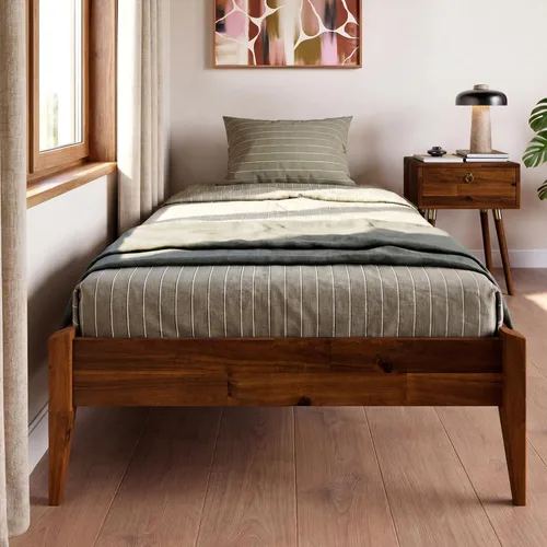 Vista 16 de Bme Dinkee - Marco de cama de plataforma Queen de madera de 15 pulgadas, marco de cama de madera maciza, estilo moderno y minimalista, soporte de 12