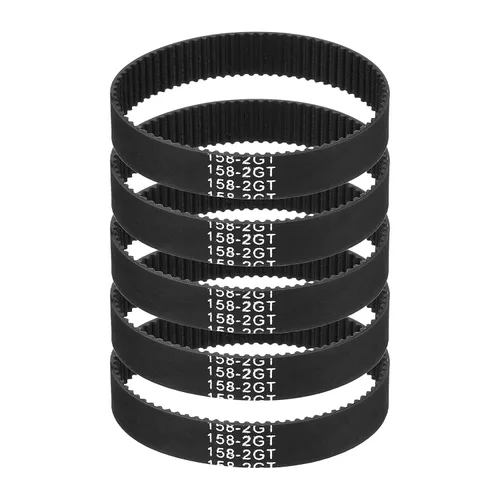 Vista 52 de MECCANIXITY 3.780 in GT-2 correa dentada, 5pcs 0.354 in ancho 0.079 in paso impresión 3D GT-2 correa dentada caucho de bucle cerrado, negro
