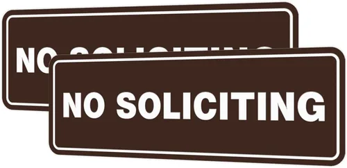 Vista 55 de Estándar No Soliciting Door/Wall Sign - Negro - Pequeño