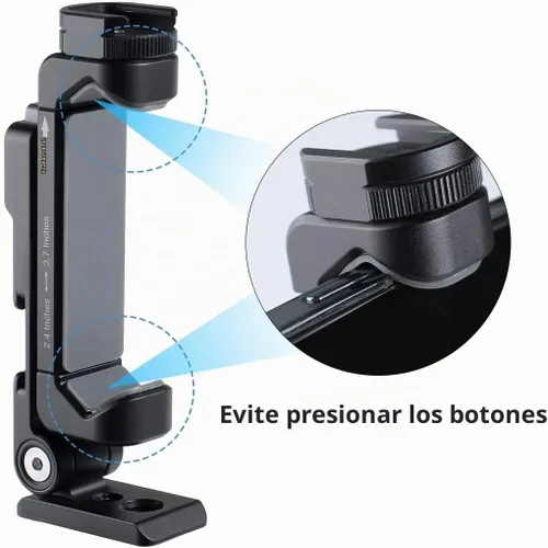 Vista 3 de Soporte de trípode de metal para teléfono con 2 zapatas frías, 3
