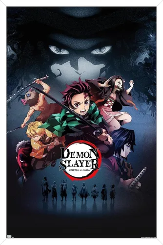 Vista 11 de Demon Slayer - Póster de pared Key Visual 3, 34 pulgadas de largo x 22.4 pulgadas de ancho, versión premium sin marco