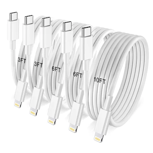 Vista 9 de Cable USB C a Lightning [Certificado Apple MFi] Paquete de 2 de 6 pies Cable de Cargador Rápido para iPhone Power Delivery Tipo C Cable de Carga