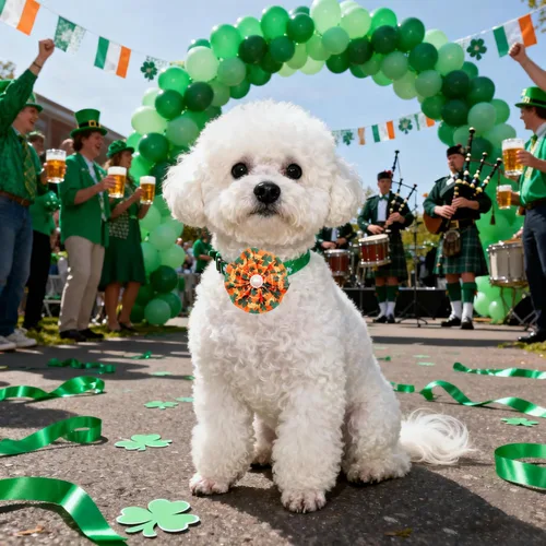 Vista 6 de 10 piezas de collar de perros pequeños con flores para el día de San Patricio, corbatines con cuentas para perros pequeños, gatos, gatitos, conejos