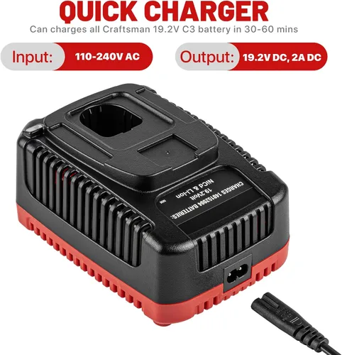 Vista 7 de Cargador de repuesto para Craftsman 19.2V cargador de batería C3 140152004 DieHard XCP Li-ion Ni-CD Batería 1425301 1323903 130279005 11375 11376