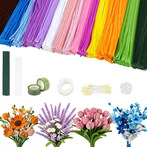 Vista 10 de DesignSter Juego de manualidades florales de 800 piezas, juego de agujas de 800 piezas Macaron