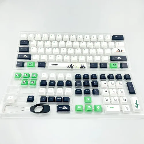 Vista 5 de Teclas PBT Panda de 115 teclas de perfil de cereza DYE-SUB teclas personalizadas para interruptores Cherry Gateron MX Teclados mecánicos