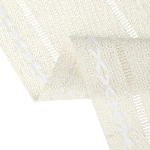 Vista 4 de uxcell Paquete de 1 camino de mesa rústico, caminos de mesa de granja con borlas, camino de mesa rústico para comedor, fiesta, boda, 13 x 63 Beige