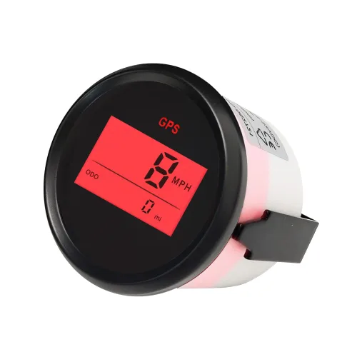 Vista 3 de Kit de velocímetro GPS digital garantizado ELING para coche, barco, motocicleta con retroiluminación roja de 2" (52mm) 12V 24V Negro+Negro