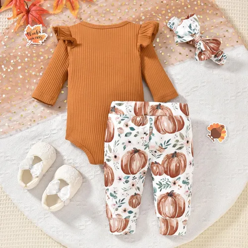 Vista 27 de Aalizzwell Conjunto de mameluco acanalado para bebé recién nacido prematuro para otoño e invierno