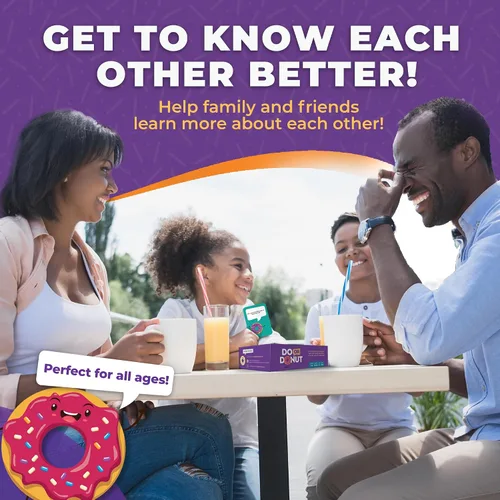Vista 5 de Juego de cartas Do or Donut – Emocionante desafío de noche de juegos en familia y para parejas, juego divertido para reuniones familiares, fiestas