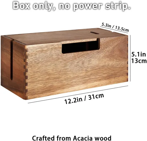 Vista 7 de Yosoo Health Gear Wood Cable Management Box, Premium Wooden Cord Hider Organizer for Power Strip and TV Wires, with Simple Design for Desk Floor