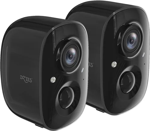 Vista 11 de Dzees Cámara de seguridad inalámbrica para exteriores - Actualización 2K 3MP batería WiFi cámara exterior inalámbrica, foco, sirena, detección