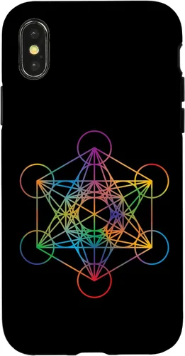 Vista 5 de iPhone 16 Geometría Sagrada Metatrón Cubo Chakra con Funda Geométrica