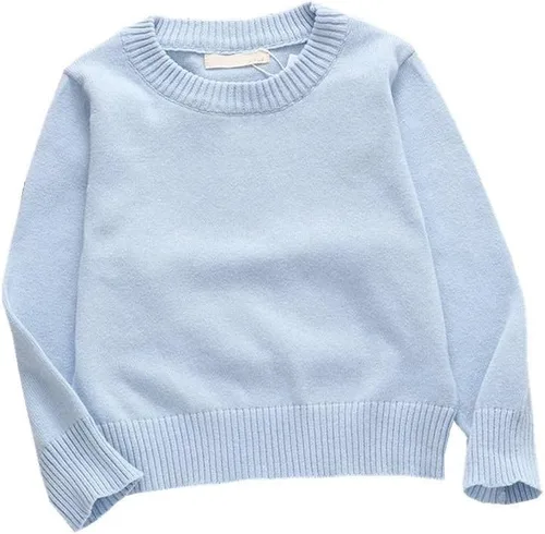 Vista 9 de LNICEAR Suéter de punto con cuello redondo para bebé, niña, niño, suéter de punto cálido, manga larga, ropa de otoño e invierno