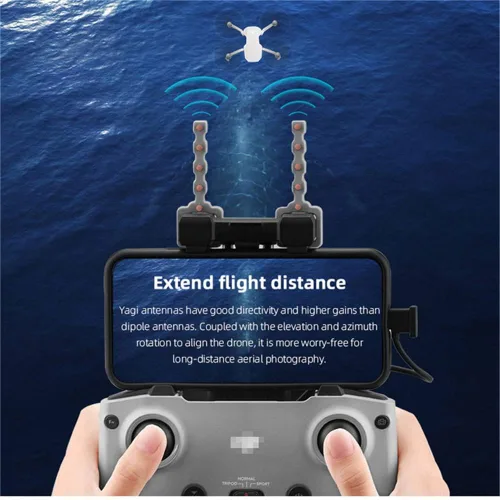 Vista 4 de Control remoto para drones 5.8G Yagi Antena Amplificador de señal Extensor de rango para DJI Mavic 3 / Mini 3 Pro/Air 2 / Air 2S / Mini 2 RC-N1 sin