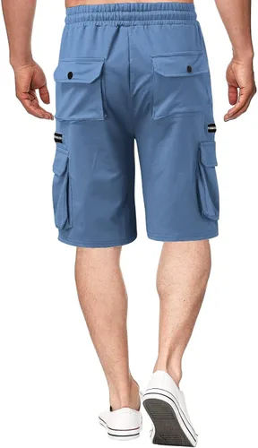 Vista 3 de Pantalones cortos de entrenamiento para hombre, pantalones cortos para hombre, pantalones cortos de carga casual para entrenamiento, fitness