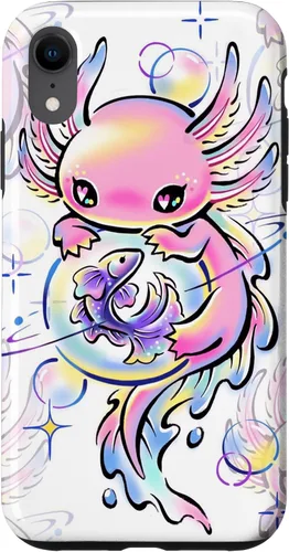 Vista 25 de Cute Kawaii Axolotl Purple Magical Crystals Case for iPhone 17