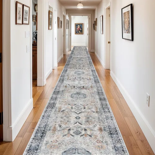 Vista 62 de Alfombra lavable para entrada de 2x3 pies - Alfombra pequeña de entrada vintage desgastada oriental antideslizante que no suelta pelusa, suave