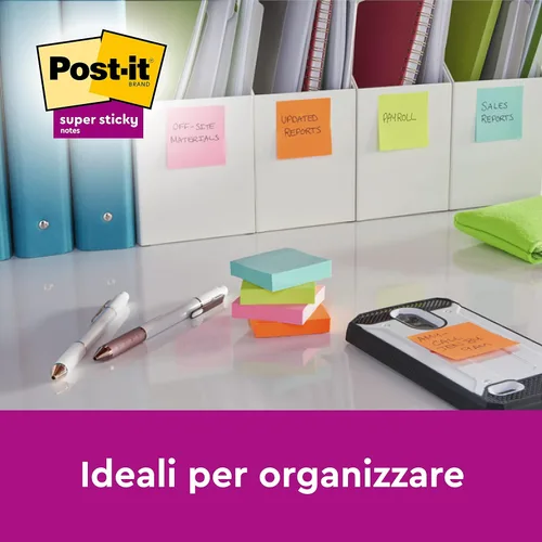 Vista 8 de Post-it Dispensador de notas Z, paquete de 2 almohadillas, 45 hojas por bloc, 2.992 in x 2.992 in, color turquesa, para una cómoda dispensación