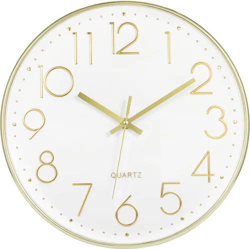 Vista 13 de Foxtop Reloj de pared atómico que funciona con pilas, redondo, analógico, moderno, juego automático para oficina, aula, dormitorio, cocina, sala