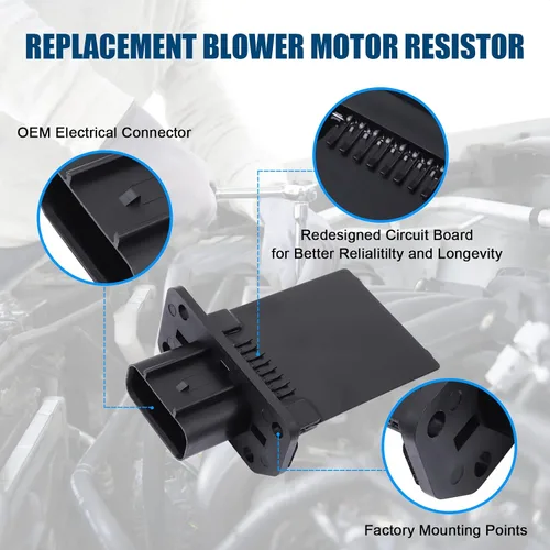 Vista 4 de Reemplazo de resistencia del motor del ventilador HVAC para Ford Expedition, Escape, F150, F250, F350 Super Duty, Mustang, Lincoln Mark LT, Mercury