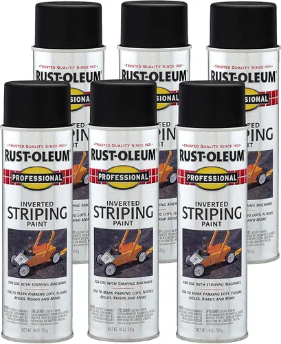 Vista 9 de Rust-Oleum 2578838 Pintura en aerosol profesional de rayas invertidas, 18 onzas, color negro