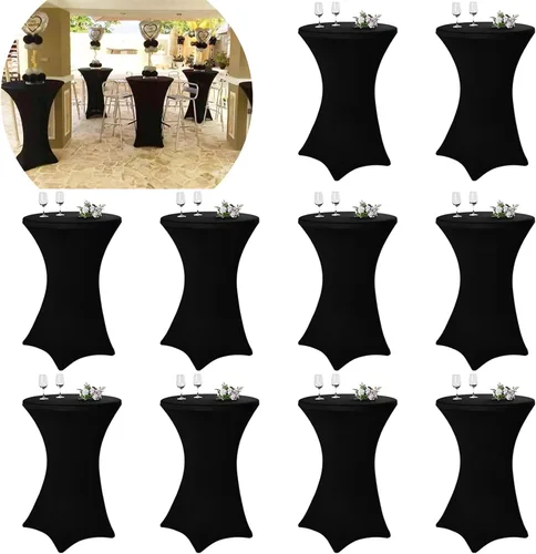 Vista 9 de Pesonlook Paquete de 6 manteles de elastano para cóctel, color beige, 32 x 43 pulgadas