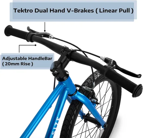 Vista 4 de A11N SPORTS BELSIZE - Bicicleta para niños de 20 pulgadas, bicicleta ligera de aleación de aluminio (solo 14.82 libras) para niños de 7 a 10 años