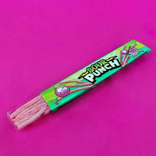 Vista 9 de Sour Punch Pajitas, sabor a fruta de sandía, bandeja de 2 onzas (paquete de 24), dulces suaves y masticables