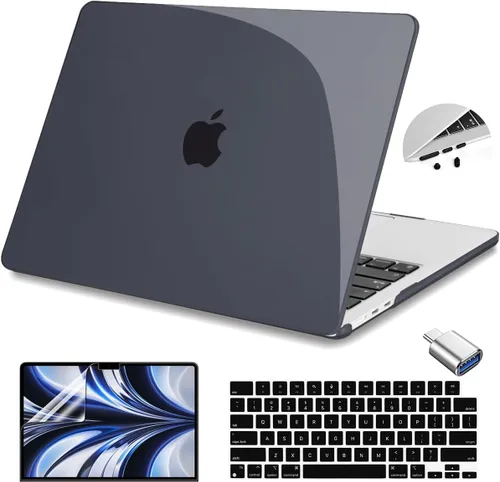 Vista 12 de Teryeefi Funda compatible con M3 MacBook Air de 15 pulgadas 2023 2024 versión A3114/A2941, carcasa rígida de plástico con cubierta de teclado