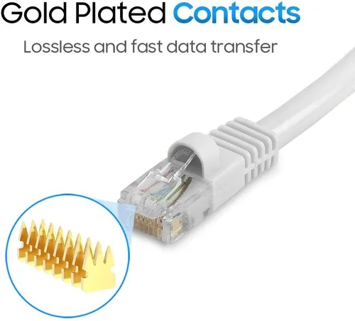 Vista 30 de Cmple - Cable Ethernet Cat5e de 1.5 pies, Cable Patch Ethernet UTP Cat 5e de 350 MHz, Cable LAN de red de 1 Gbps, conectores RJ45, compatible