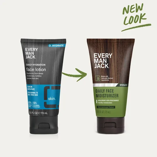 Vista 2 de Every Man Jack Loción facial diaria para hombres, hidrata profundamente y revive la piel seca y cansada con ácido hialurónico, aloe vera