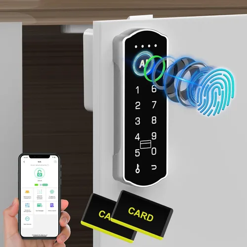Vista 10 de Eseesmart Cerradura inteligente para gabinete, cerradura magnética electrónica digital RFID sin llave Bluetooth seguridad para niños, cerraduras