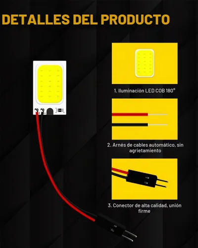 Vista 3 de Qasim COB Chipset 18-SMD LED Panel Dome Light Auto Car Interior Lámpara de techo techo techo Interior Bombilla con T10 / BA9S / Festoon Adaptadores