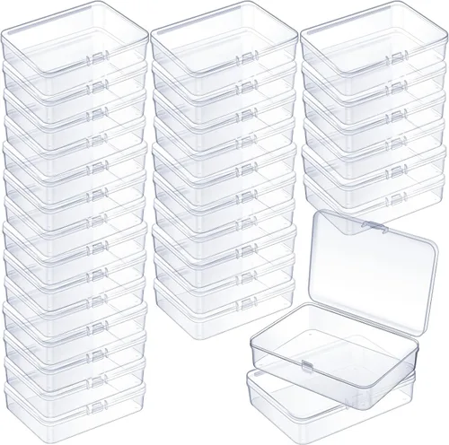 Vista 44 de 6 piezas de mini contenedores de almacenamiento de cuentas de plástico transparente para recolectar artículos pequeños, cuentas, joyas, tarjetas
