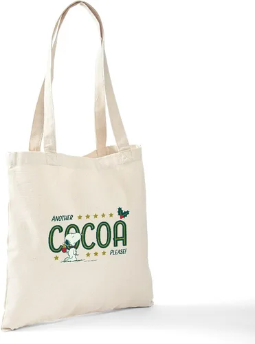 Vista 6 de CafePress Snoopy Another Cocoa Please - Bolsa reutilizable de lona color beige natural