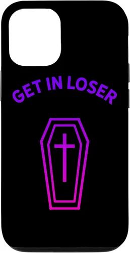 Vista 28 de Pastel Goth Aesthetic Black Gradient Coffin Get in Loser Emo Case for iPhone 17