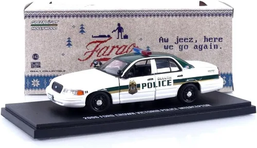 Vista 5 de Greenlight 2006 Crown Victoria Police Interceptor Blanco y Verde Duluth Policía Escala 1:43