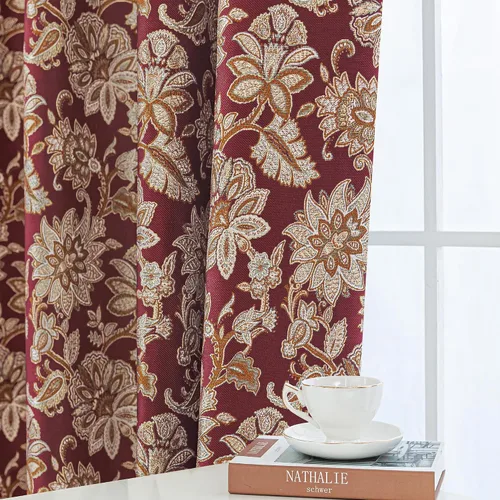 Vista 39 de Loom and Mill - Cortinas de lujo de jacquard para dormitorio, cortinas de damasco beige de 2 paneles con alzapaños, elegante cortina de ventana