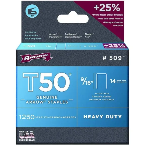 Vista 4 de Juego de 4 grapas Arrow Fastener 50924 9/16" T50