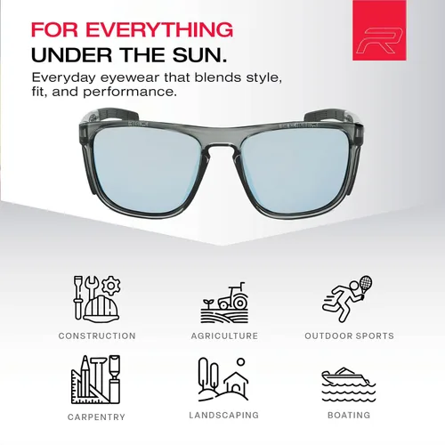 Vista 7 de Riley Navigator X - Gafas de seguridad antivaho, resistentes a los arañazos y a los impactos y bloqueo UV, marco completo ligero para el trabajo, al