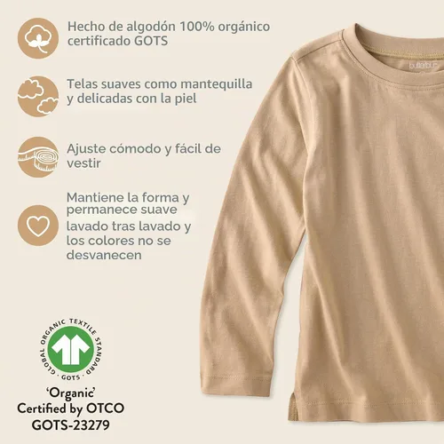 Vista 5 de Butterblu London Long Sleeve T-Shirts, Multipack, 100% Organic Cotton Tees Terra